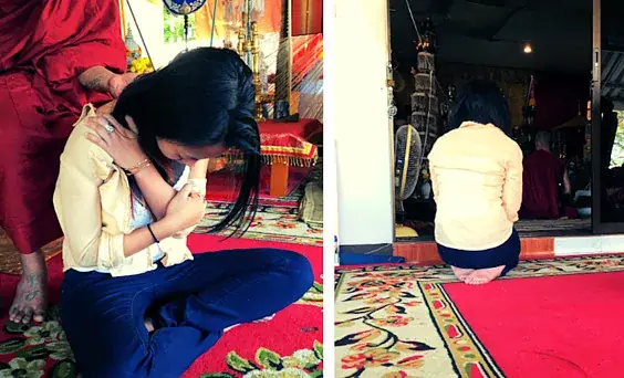 Example of Sak Yant tattoo placement and design on person